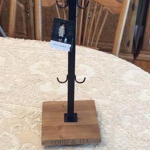 Rae Dunn Coffee and Tea rack on a turn table
